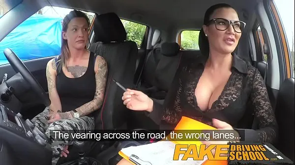 Watch Fake Driving School Sexy strap on fun for new big tits driver total Videos