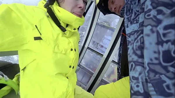 4K Public cumshot on mouth in ski lift Part 1, 2 toplam Videoyu izleyin