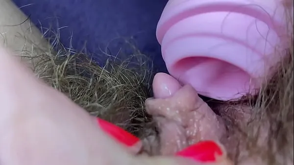 Watch Testing Pussy licking clit licker toy big clitoris hairy pussy in extreme closeup masturbation total Videos
