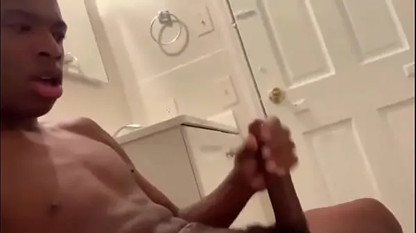 Watch Young black teen josh jerking off his big dick and release a huge cumshot total Videos